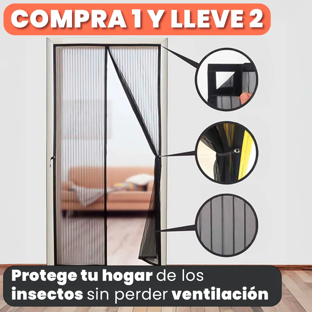 EcoScreen – Cortina Mosquitera - Instalación Sin Herramientas, Cierre Magnético, Ideal para Mascotas y Niños