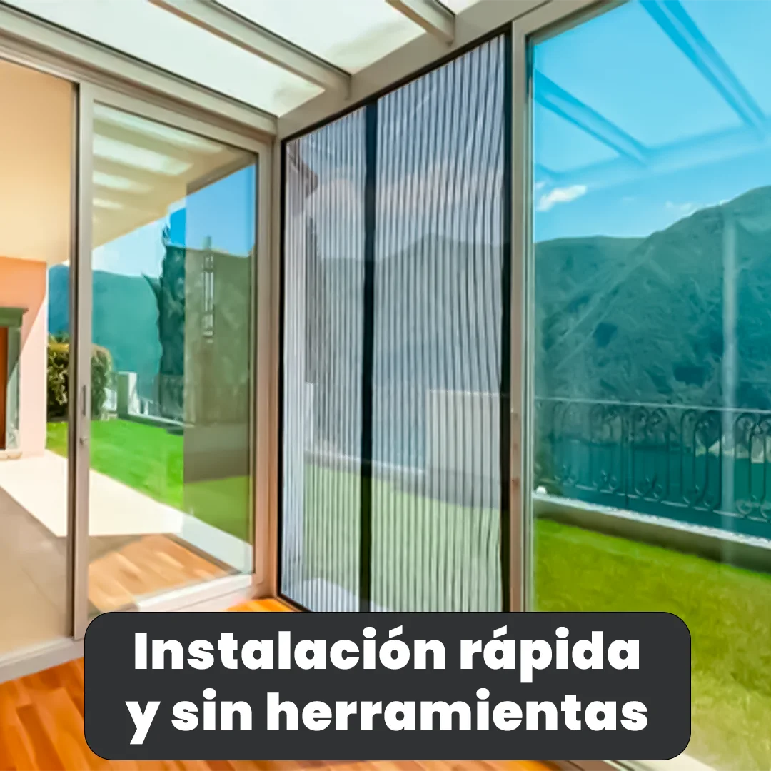 EcoScreen – Cortina Mosquitera - Instalación Sin Herramientas, Cierre Magnético, Ideal para Mascotas y Niños